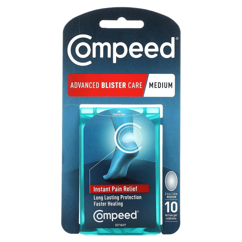 Compeed وسادات كومبيد المتقدمة لعلاج الفقاعات، 10 قطع متوسطة (1 عبوة) - Image 1